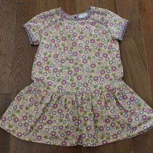 Vintage Hanna Andersson Short Sleeve Drop Waist Twirl Retro Floral Print‎ 100 4T